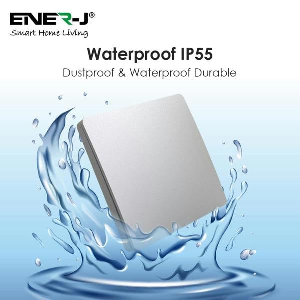 ENER-J 1 Gang Wireless Kinetic Switch, (Silver Finish) + 500W RF Receiver