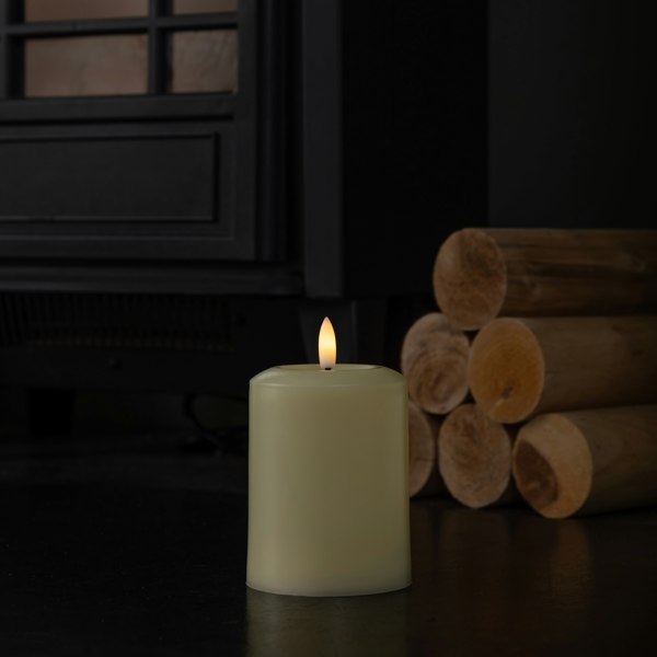 Samuel Alexander 13cm Battery Operated Cream Flickering Flameless LED Pillar Candle