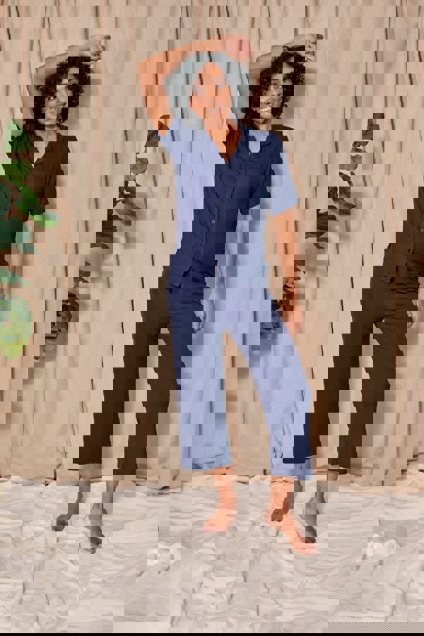 EcoVero Ribbed Shirt Capri Set in MidnightNightwear