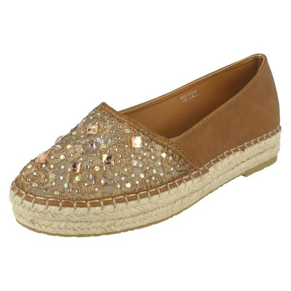 Savannah Ladies Savannah Slip On Espadrille Casual Pumps