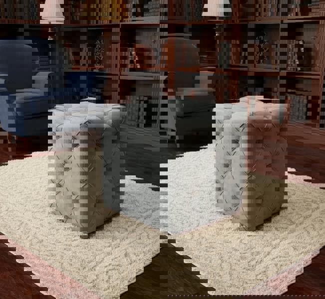 Dark Grey Square Cube Deep Buttoned Fabric Coffee Table – ISTOOLS