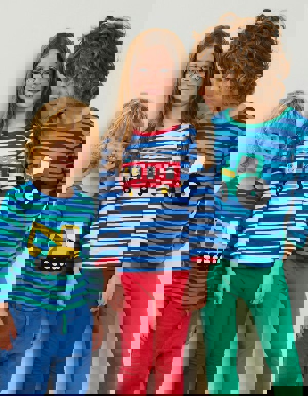 Organic Tractor Applique Long - Sleeved T-Shirt - Toby Tiger UK Retail