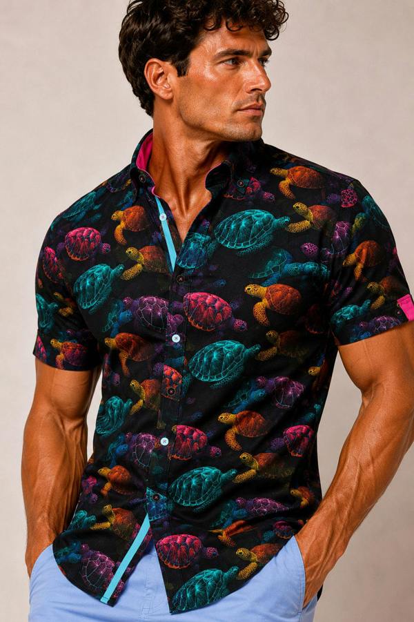 CLS2639 Black Turtles - Claudio Lugli Shirts