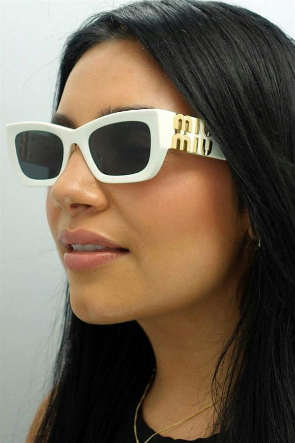 Miu Miu Sunglasses MU09WS 1425S0 White Dark Grey
