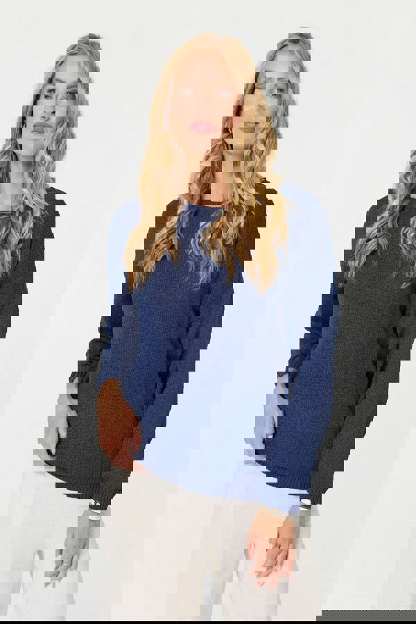 Navy | Relaxed Long Sleeve Drop Shoulder Jumper
