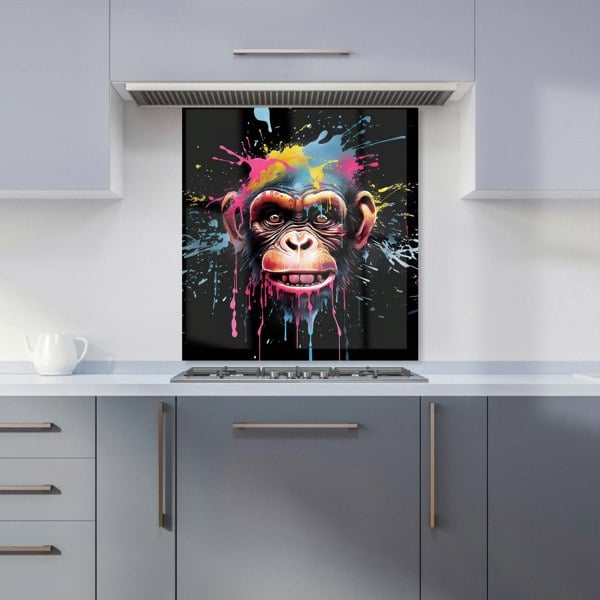 Warren Reed - Designer Multi Coloured Monkey Face Splashart Kitchen Splashback