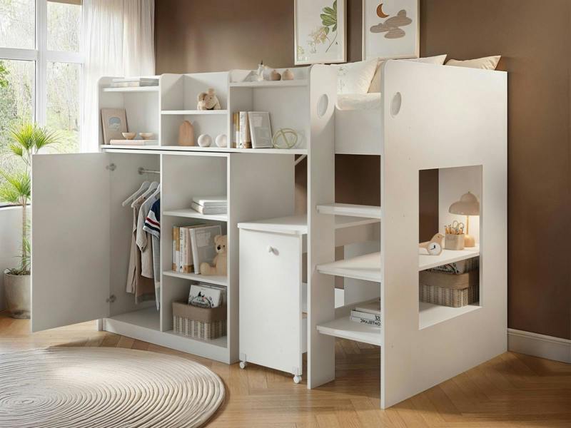 Wizard Junior High Sleeper Workstation White