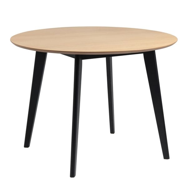 Furniture To Go Roxby Round Dining Table in Oak & Black