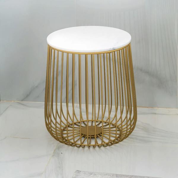 The Garden Marketplace White Marble Top Coffee Table