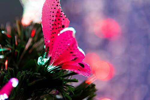 2ft to 6ft Butterflies Fibre Optic Pre-Lit Christmas Trees with LED Lights, PVC Green Tips image 4