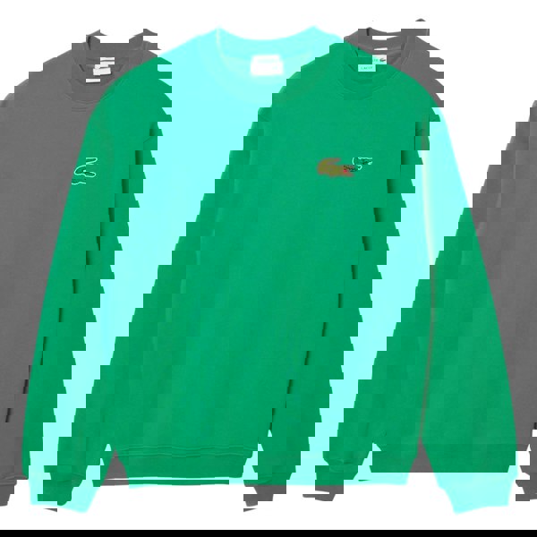 Lacoste Unisex Adult Accent Badge Fleece Loose Fit Sweatshirt - Green