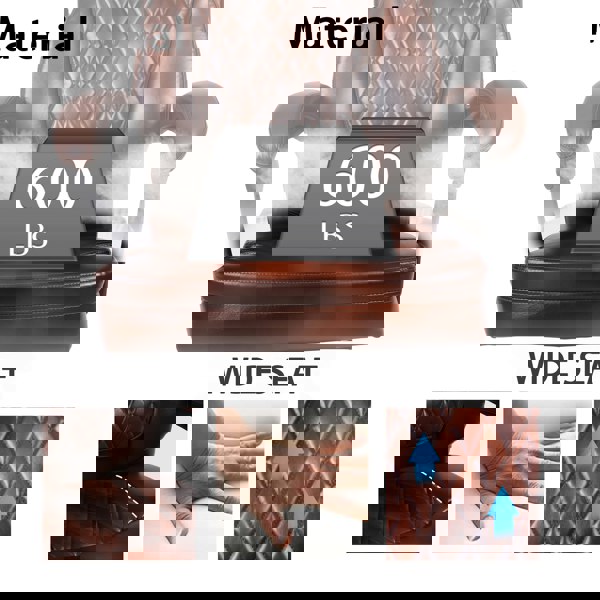 Furniture One Heavy Duty Executive Office Chair with Footrest, Ergonomic High Back Desk Chair, Adjustable Angle Chair