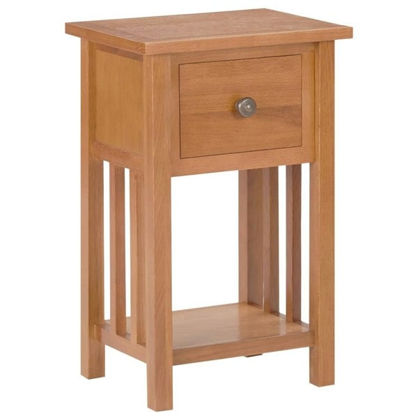 Berkfield Magazine Table with Drawer 35x27x55 cm Solid Oak Wood