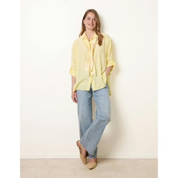 Blue Vanilla Scarf Viscose Crinkle Shirt