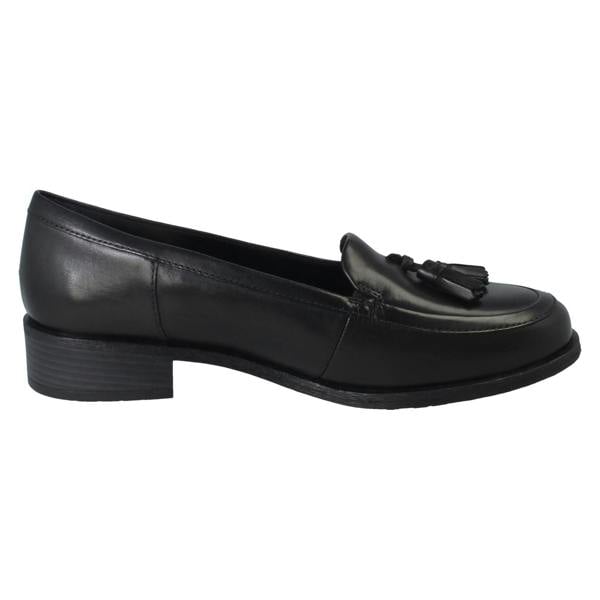 Clarks Ladies Clarks Tassel Detailed Slip On Loafer Shoes - Havisham Edge