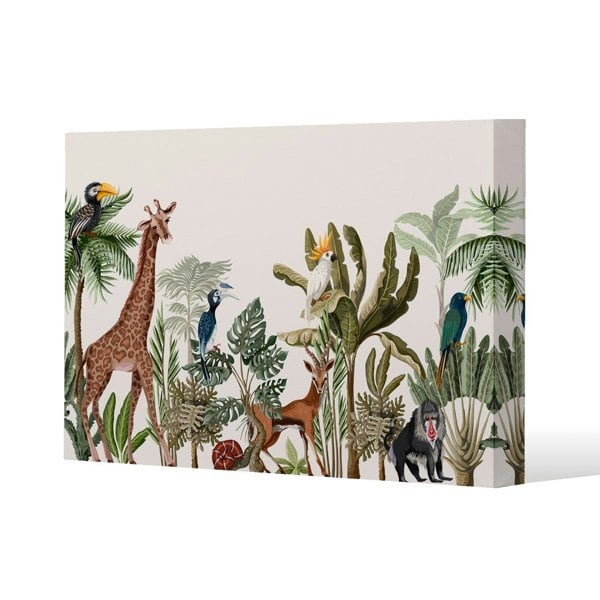 Benjamin Tate Design Tropical Animals Slim Style Canvas Print  70x100cm , 15mm Slim Real wood.