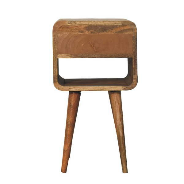 Artisan Furniture Solid Wood Mini Oak-ish Curve Lower Bedside