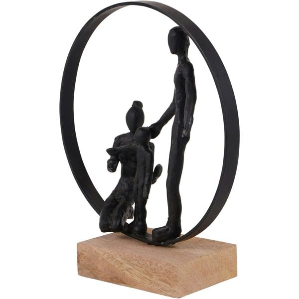 Libra Interiors Family Bond Sculpture on Wooden Stand