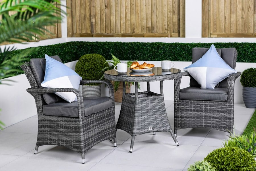 Giardino Arizona Rattan Garden Bistro Set Patio Table and Chairs