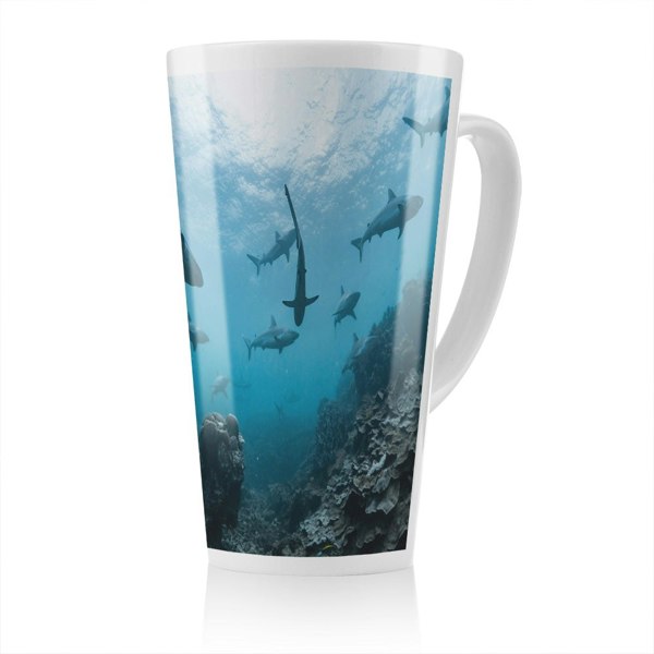 Benjamin Tate Design Schooling SharksWestern Australia Designer Latte Mug