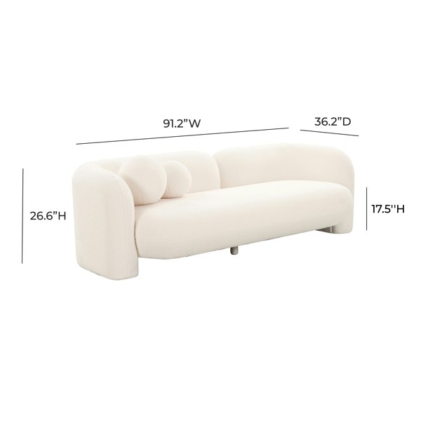 Furniture Edit Amelie Cream Faux Fur Sofa