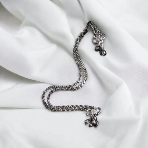 The Colourful Aura Oxidized Silver Plated Twisted Braid Chain Indian Asian Payal Anklet