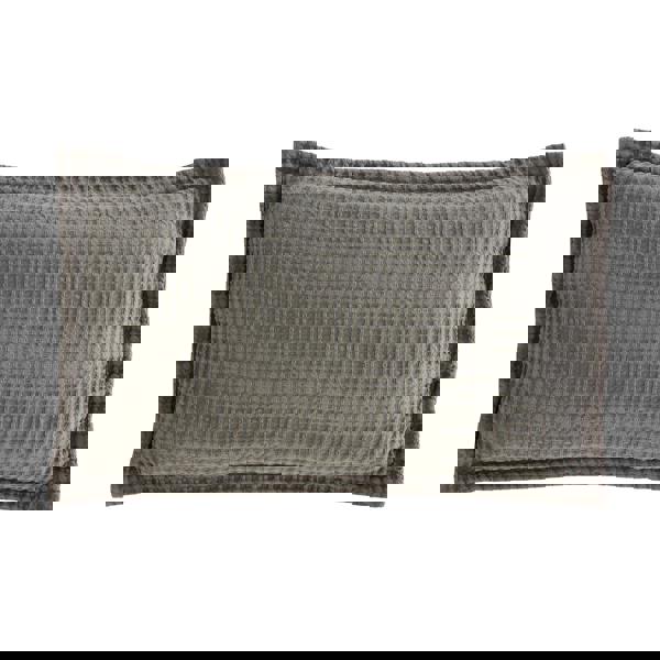 Pineapple Elephant Jaipur Chunky Waffle Cotton Cushion Grey