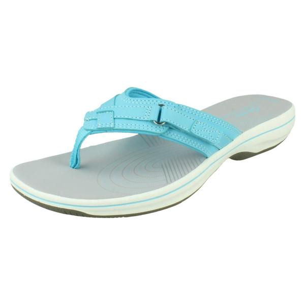 Clarks Ladies Clarks Toe Post Sandals Brinkley Sea