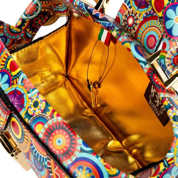 Embassy London Gazelle Mini - Signature Print - Women's mini bowling bag with handle and strap