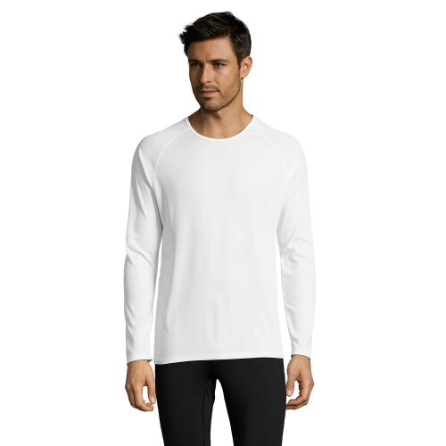 SOLS Mens Sporty Long Sleeve Performance T-Shirt - White