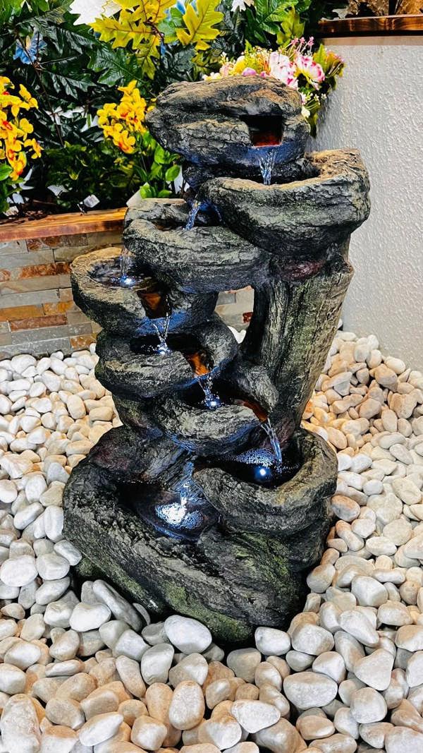 Tranquillity Water Features Harmony Rock Cascade Rock Effect Solar Water Feature
