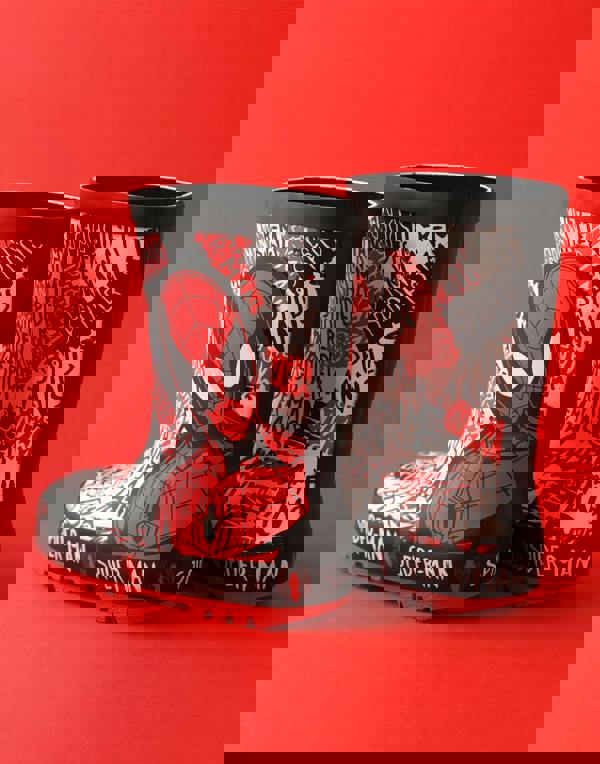 Spiderman Boys Red Character Wellington Boots without Handles