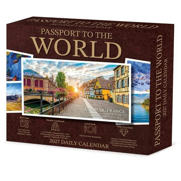 Passport to the World Desk Calendar 2027, Desk Calendars, Day To View, Travel, Gift