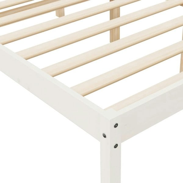 Berkfield Bed Frame White 75x190 cm Small Single Solid Wood Pine