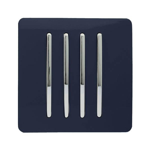 Trendi Switch 4 Gang 1 or 2 way Rocker Light Switch in Navy Blue