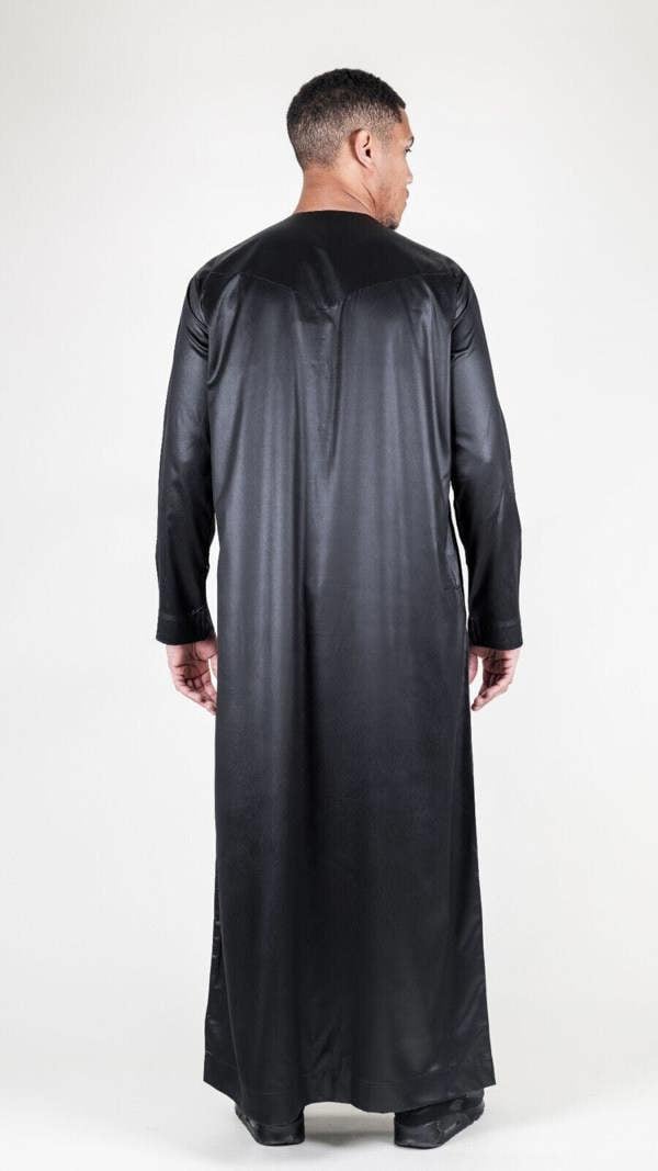 Infinity Leather Men's Thobe Robe Satin Emirati Islamic Jubba Eid Regular Fit