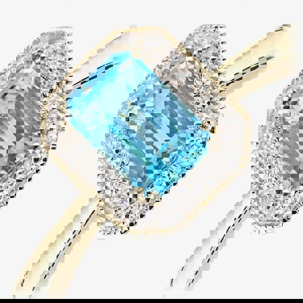 T. H. Baker 9ct Yellow Gold Topaz 0.08ct Diamond Cluster Ring DR1619YBT