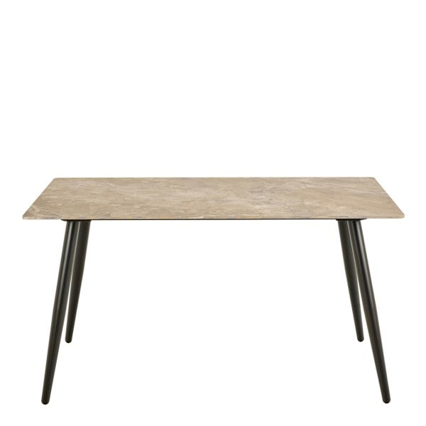 Furniture To Go Wicklow Ceramic Dining Table Brown/Black 140x75cm Included 4 Brooke Dining Chairs in Taupe
