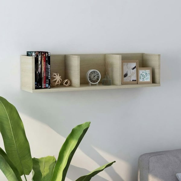 Berkfield CD Wall Shelf Sonoma Oak 75x18x18 cm Engineered Wood
