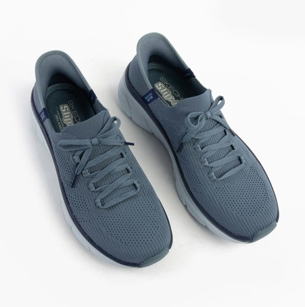Skechers D'LUX WALKER 2.0 - THRILL MOVEMENT Womens Trainers Slate