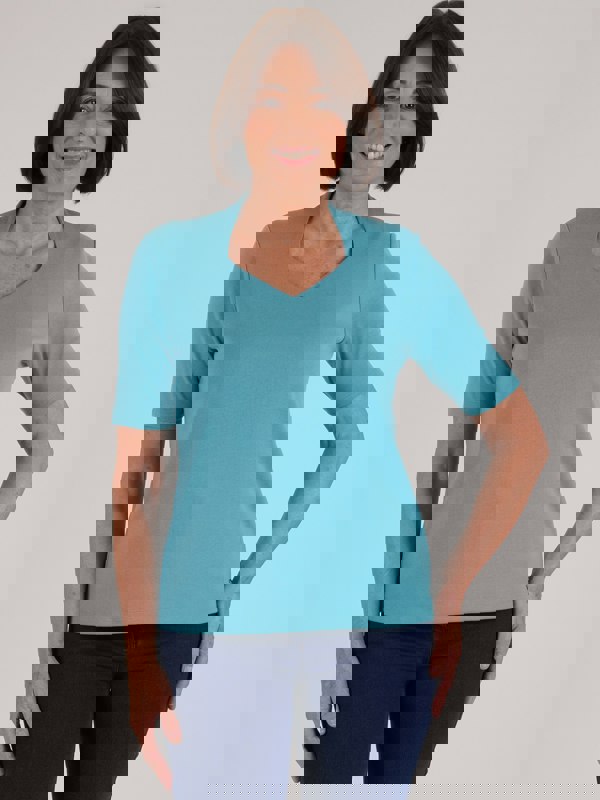 PennyPlain High Back Sweetheart Neck Top - Sea Green