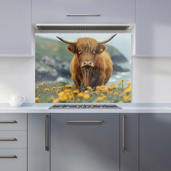 Warren Reed - Designer Highland Cow By The Coast Kitchen Splashback