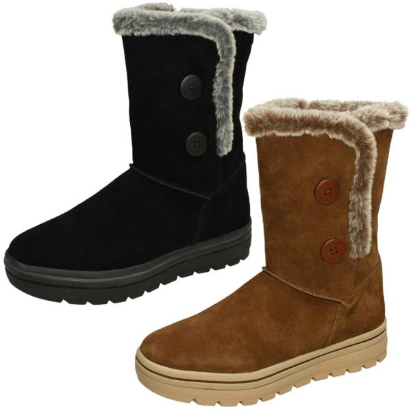 Skechers Ladies Skechers Memory Foam Faux Fur Lined Mid Calf Boots Cool Gal 49864