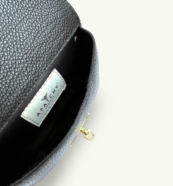 The Mila Leather Phone Bag - Black