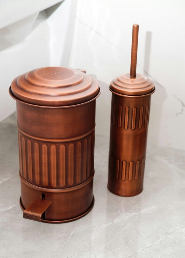 Rozi Copper Toilet Brush And Holder