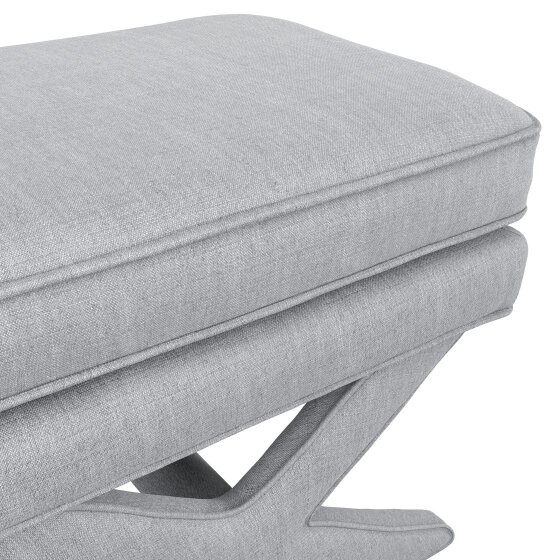 Wyld Haus Theodor Light Grey Velvet Stool X Cross Legs