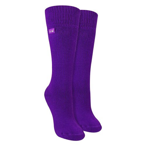THMO Ladies Extra Long Thermal Socks Brushed Warm Winter Boot Socks Cosy - 4-8 UK - Purple