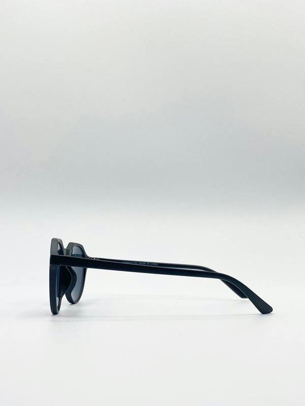 Matte Classic Preppy Sunglasses With Key Hole Nosebridge - svnx
