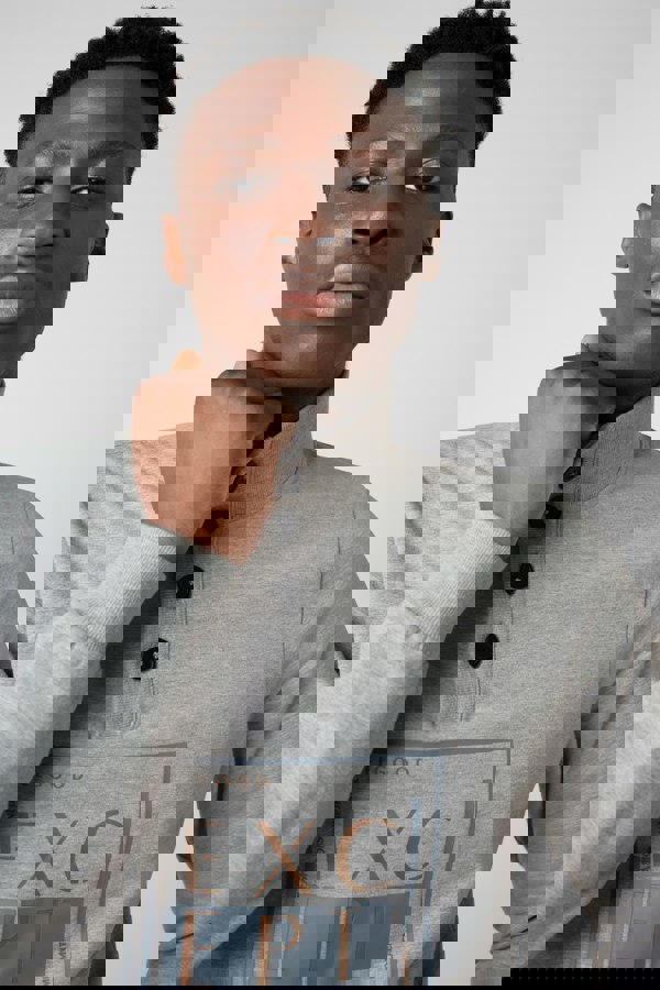 ENORSIA Button-Up Funnel Neck Sweatshirt