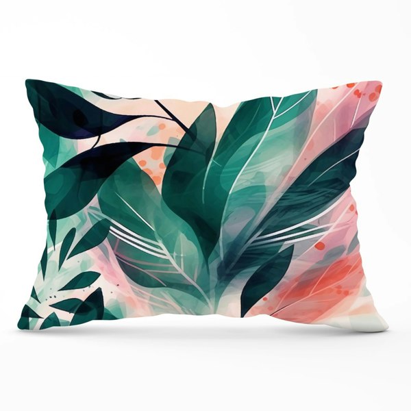 Warren Reed Green Feather leaves Tropical Cushions